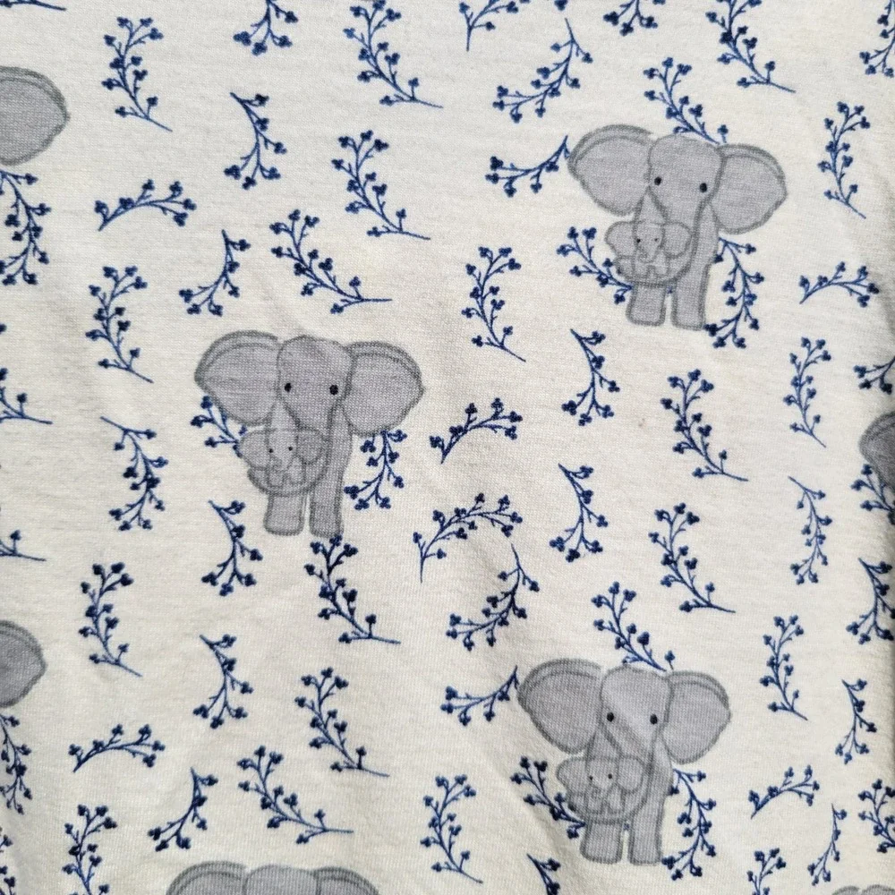 Touched‎ by Nature Organic Cotton Zip Sleep Sack Elephant Print Gray Blue 12-18M